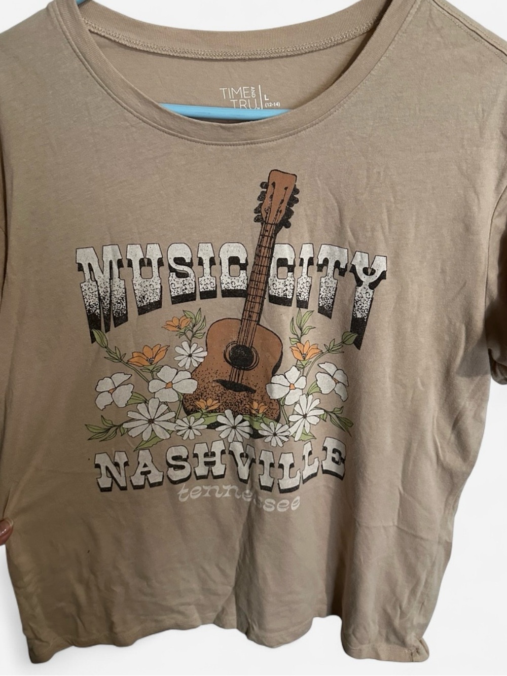 Time and Tru Taupe Crewneck Tee